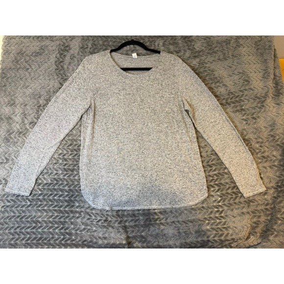 Old Navy Tops - Old Navy Womens Heathered Gray Marl Knit Long Sleeve Crew Neck Top Large 0301